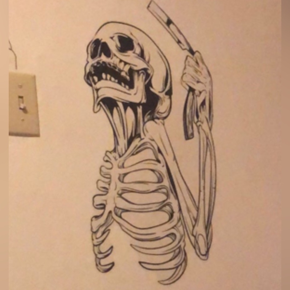 Skeleton wall decal